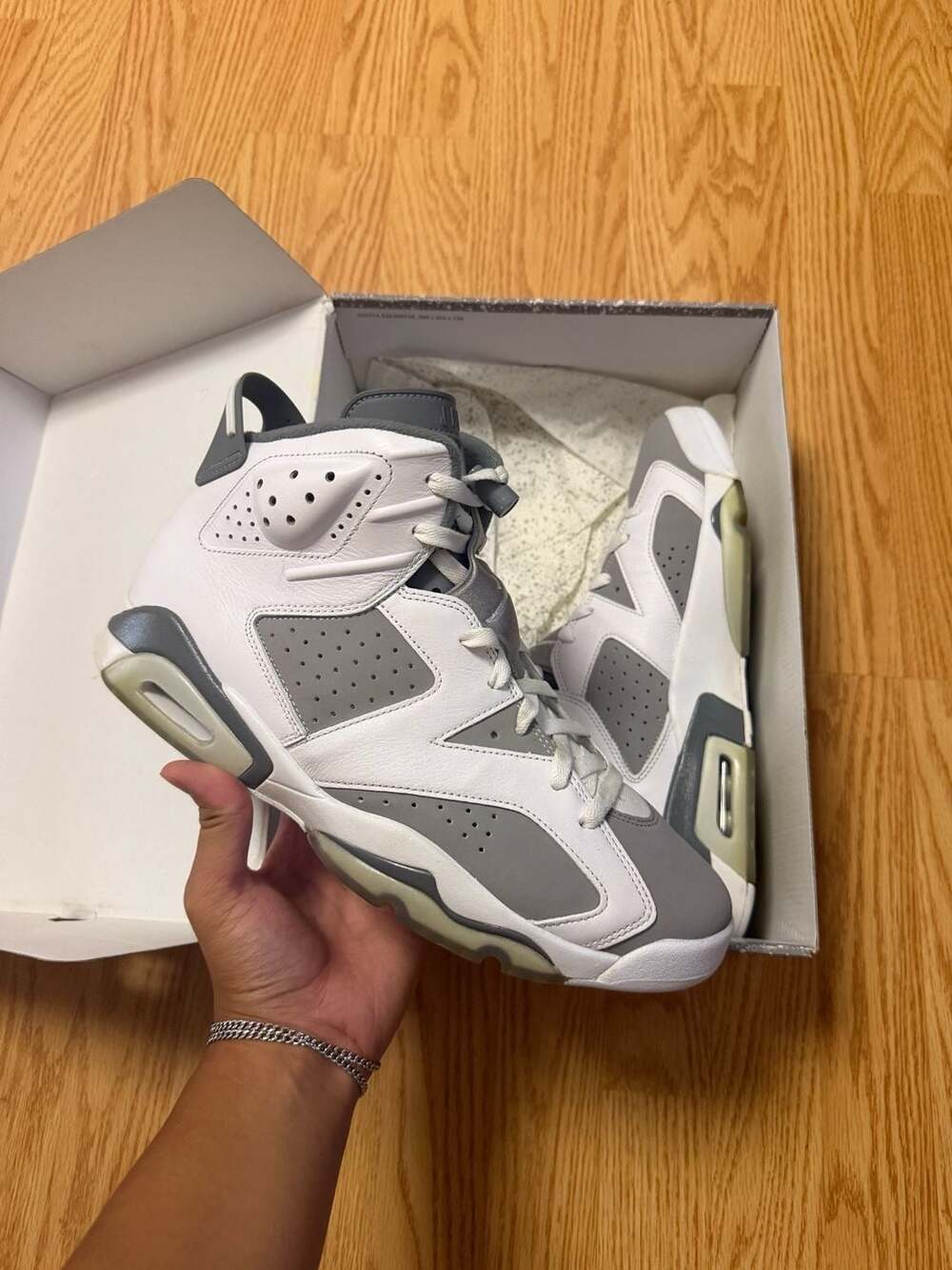 Jordan 6 Retro Cool Grey CT8529-100‼️SHIP FAST‼️PREOWN SIZE 12M WITH BOX